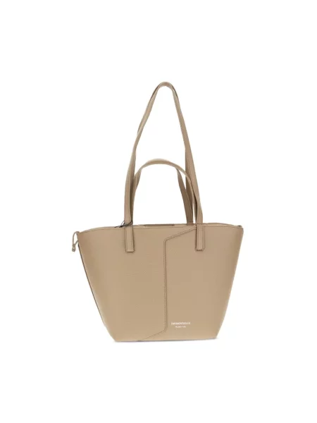 Shopperka Emporio Armani skórzana beżowa