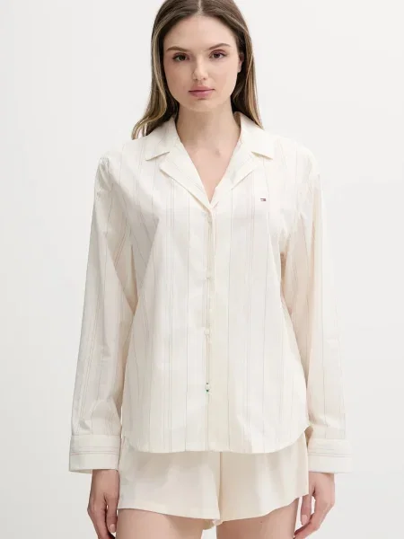 Горнище на пижама Tommy Hilfiger от бежово