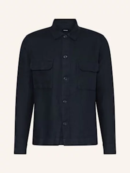 Reiss Svrchní Džínová Košile Eze tmavě modrá