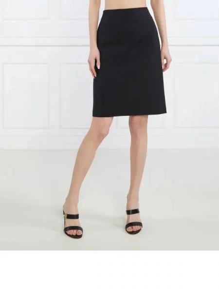 BOSS BLACK de lână fustă vileah negru