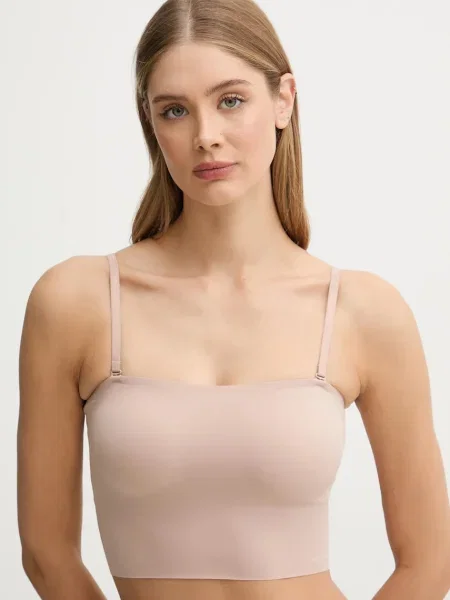 Сутиен Calvin Klein Underwear с изчистен дизайн бежово