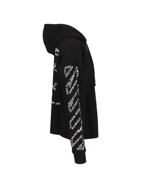 Hanorac cu glugă Off-white cu imagine alb