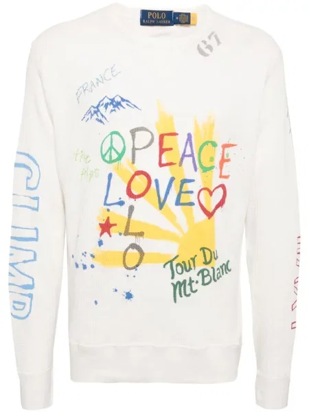 Поло тениска Polo Ralph Lauren с протрити краища синьо