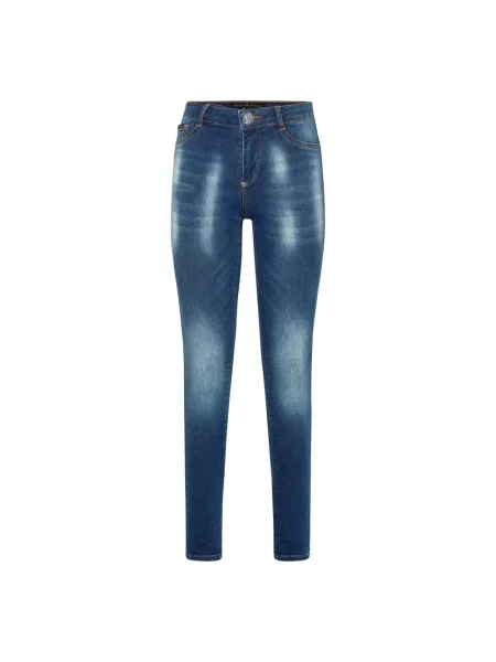 Skinny jeansy skinny Philipp Plein niebieskie