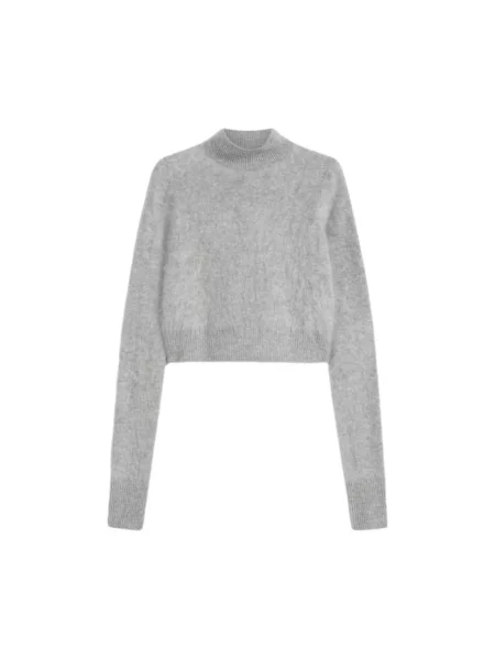 Sweter Sportmax z wysokim kołnierzem szary