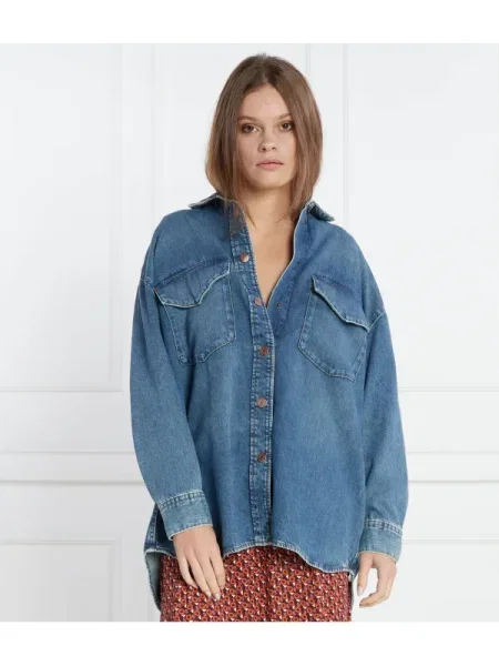 Pepe Jeans London Cămașă | Relaxed fit albastru