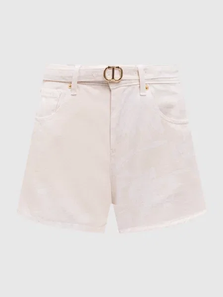 Джинсові шорти в квітковий принт Twinset бежеві