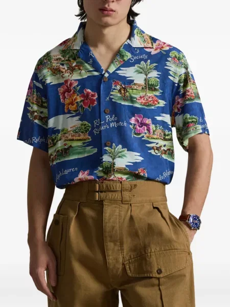 Ριγέ πουκάμισο Polo Ralph Lauren με σχέδιο μπλε