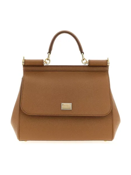 Torebka Dolce And Gabbana skórzana brązowa