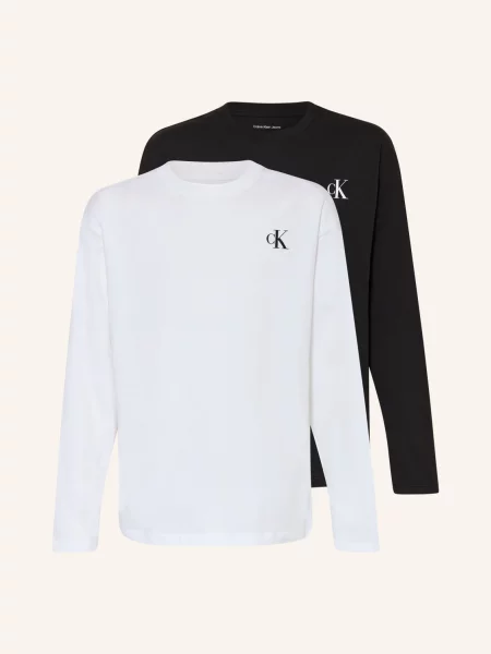 Calvin Klein Tričko S Dlouhým Rukávem / černá bílá