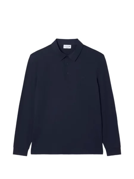 Lung tricou polo Lacoste cu autograf albastru