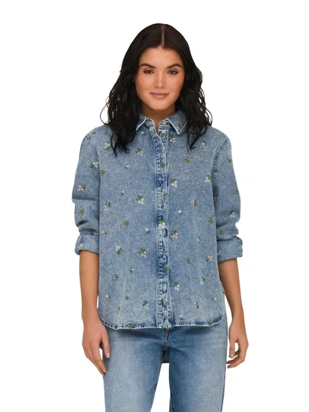 Koszula Only w kwiatki niebieska