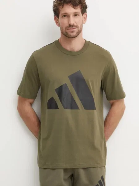 Тениска adidas Essentials с принт зелено