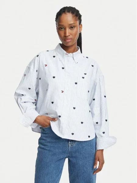 Tommy Jeans Koszula Critter  jasny Oversize niebieski