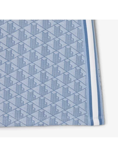 Lacoste Dopasowana Sukienka Polo Z Żakardowym Monogramem niebieska