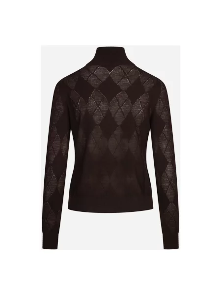 Sweter z golfem Ballantyne wełniany brązowy