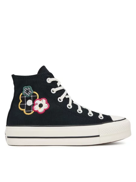 Кеди Converse Chuck Taylor All Star Lift Platform Floral Patchwork чорний
