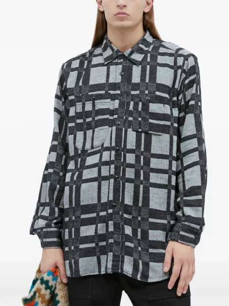 Cămașă Engineered Garments în carouri gri
