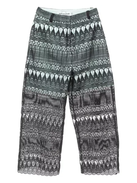 Pantaloni Self-portrait din dantelă negru