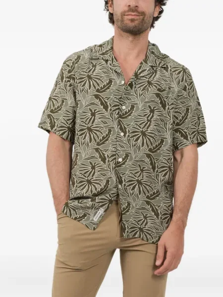 Риза Woolrich на цветя зелено