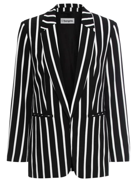 Bonprix Sacou negru alb
