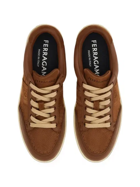 Sneakerși Ferragamo din piele maro