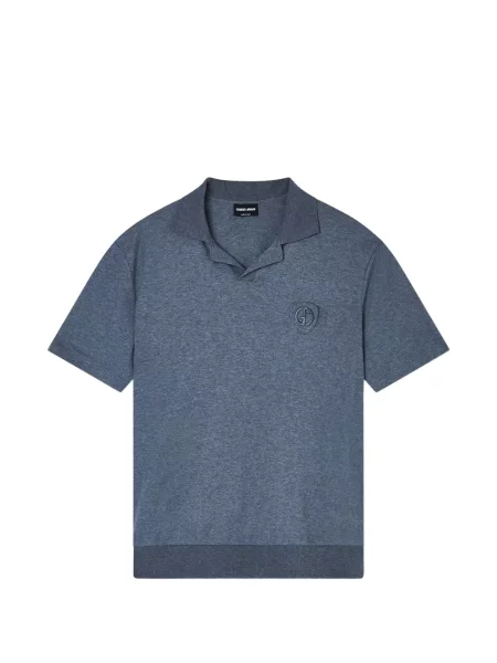 Kratak polo majica Giorgio Armani s autogramom plava