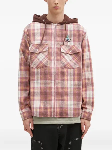 Košulja Icecream karirana s kapuljačom crvena