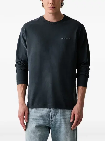 Lung tricou polo Marc O'polo cu autograf gri