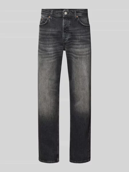 Jeansy o kroju straight fit z mieszanka bawełny model EDGE PERFORMANCE WB Only & Sons czarne
