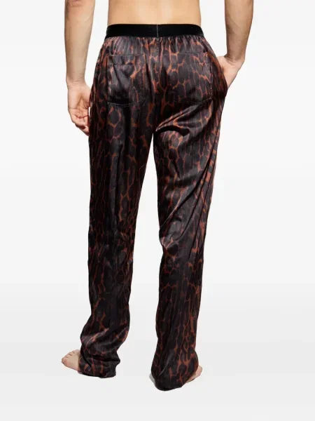 Pantaloni Tom Ford cu imagine cu model leopard maro