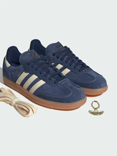 Кожаные кеды Adidas синие