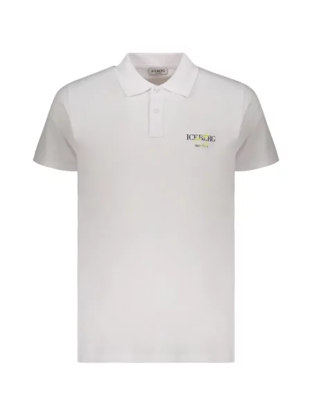 Tricou polo Iceberg cu autograf alb