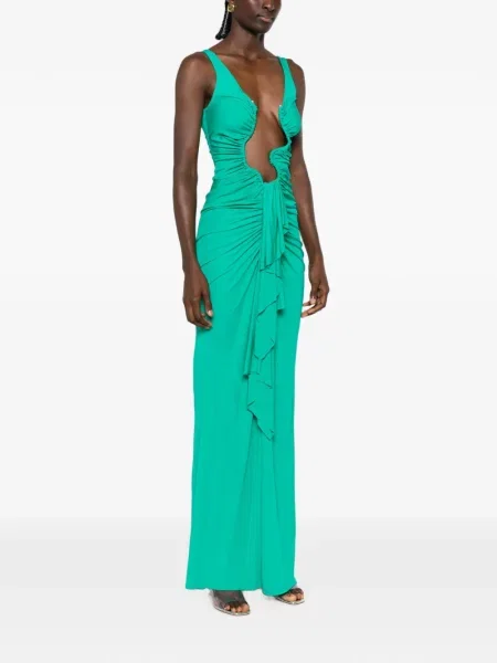 Rochie maxi Christopher Esber drapată verde