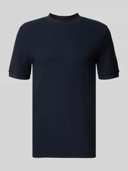 T-shirt o kroju regular fit z czystej bawełny model H-thompson Boss granatowa