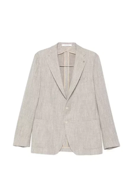 Geacă Tagliatore cu model herringbone cu rever