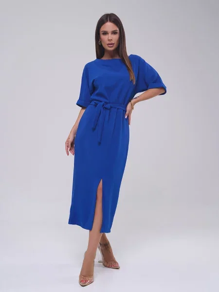 ISSA Plus Сукня міді синій