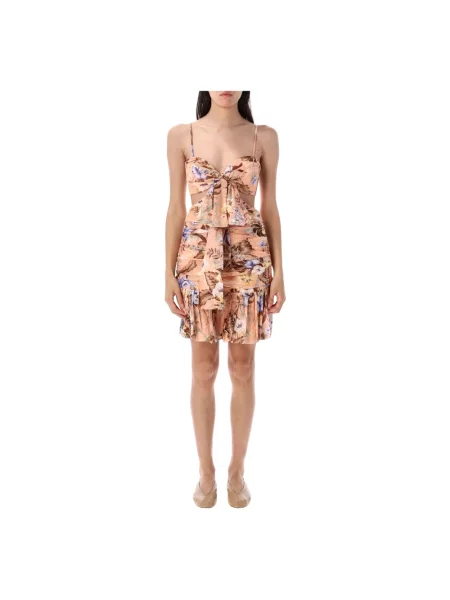 Mała sukienka mini Zimmermann z kokardką garniturowa