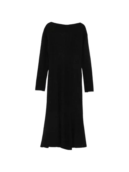 Rochie midi Alberta Ferretti din jacard evazată negru