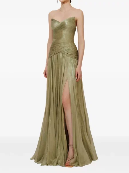 Rochie maxi Iris Serban fără bretele verde