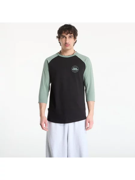 T-shirt Horsefeathers Global Raglan T-Shirt Black/ Iceberg Green S crna