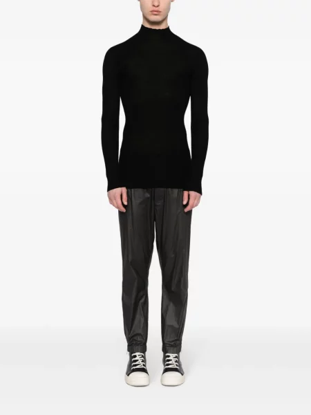Vilnonis briaunotas megztinis Rick Owens juoda