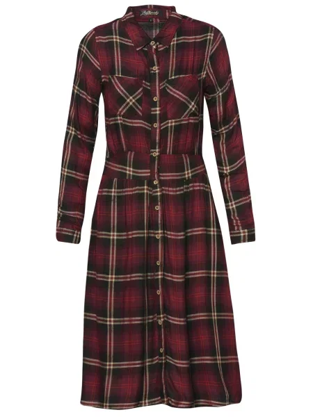 KOROSHI Rochie tip bluză crem / roşu închis negru