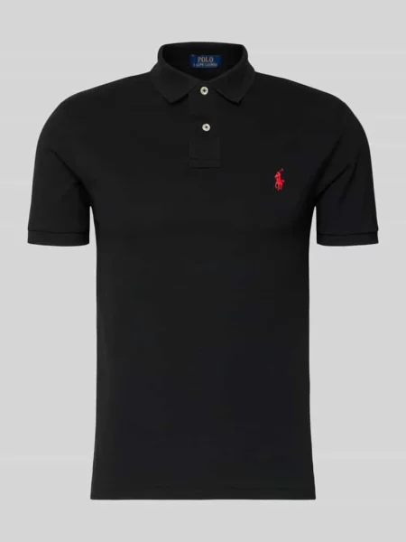 Lniana koszulka polo Polo Ralph Lauren czarna