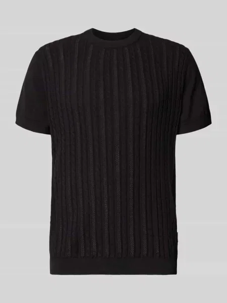 T-shirt z warkoczowym wzorem Lindbergh czarna