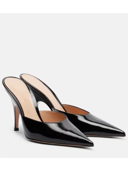 Papuci tip mules Gianvito Rossi din piele negru