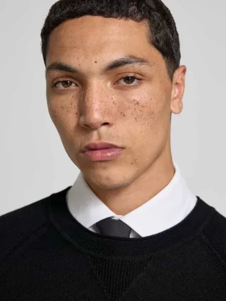 Sweter z prążkowanym ściągaczem Dsquared2 czarny