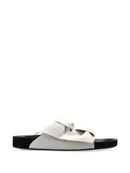 Papuci tip mules Isabel Marant cu funde alb