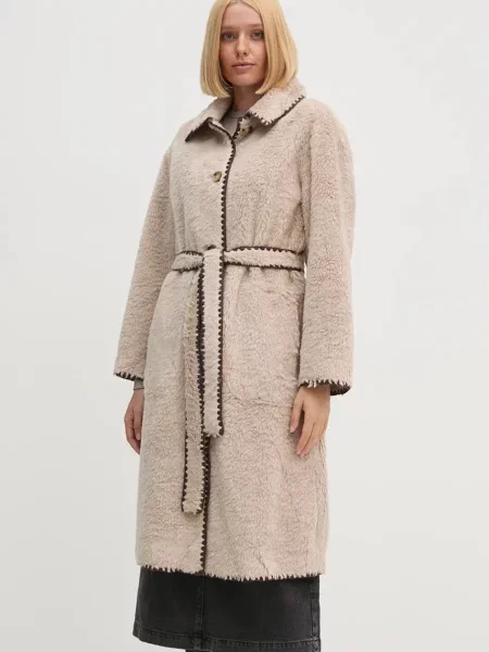 Kaput OUI za žene za prijelazno razdoblje oversize bež