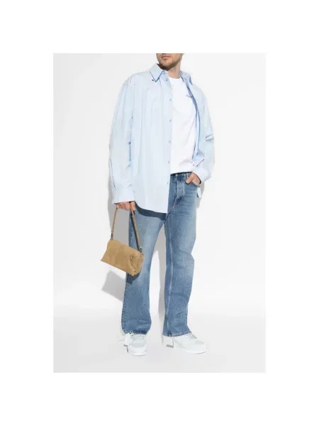 Szerokie jeansy Off-white z logo białe
